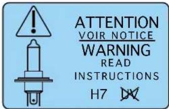 ATTENTION VOIR NOTICE WARNING READ INSTRUCTIONS H7 DX
