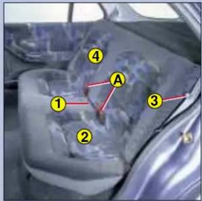 PEUGEOT 306 Break (2002) - Sklopení opěradla: - 2
