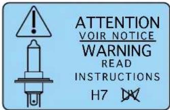 ATTENTION VOIR NOTICE WARNING READ INSTRUCTIONS H7 DX
