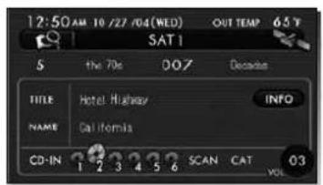 12:50 AM 10/27/04 (WED) SAT 1 S the 70s DOZ Decade TITLE Hotel Highway INFO NAME California CD-IN 1 2 3 4 5 6 SCAN CAT VOL 03