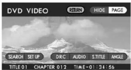 DVD VIDEO RETURN HIDE PAGE SEARCH SET UP DRC AUDIO S. TITLE ANGLE TITLE 01 CHAPTER 012 TIME-01:34:56