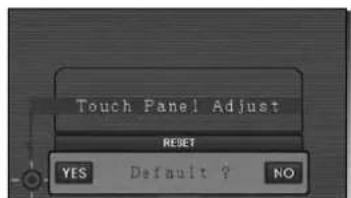 Touch Panel Adjust RESET YES Default ? NO