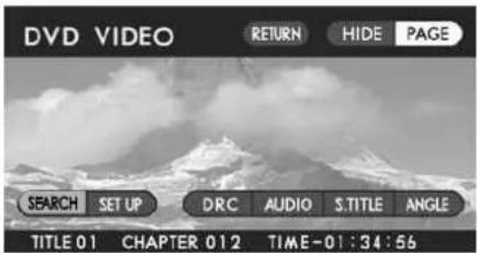 DVD VIDEO RETURN HIDE PAGE SEARCH SET UP DRC AUDIO S. TITLE ANGLE TITLE 01 CHAPTER 012 TIME-01:34:56