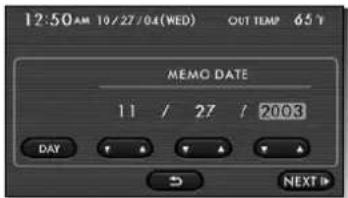 12:50 AM 10/27/04 (WED) OUT TEMP 65 T MEMO DATE 11 / 27 / 2003 DAY NEXT