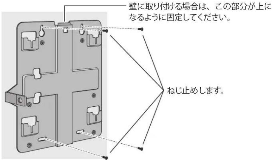 壁に取り付ける場合は、この部分が上になるように固定してください。 ねじ止めします。