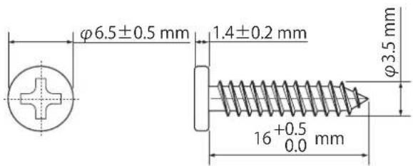 φ6.5±0.5 mm 1.4±0.2 mm φ3.5 mm 16+0.5 0.0 mm