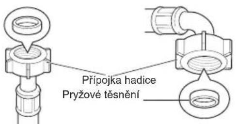 Přípojka hadice Pryžové těsnění