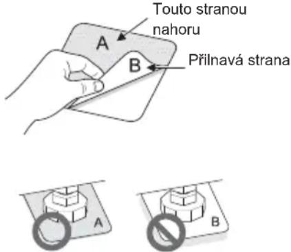 Touto stranou nahoru A B Přilnavá strana A B