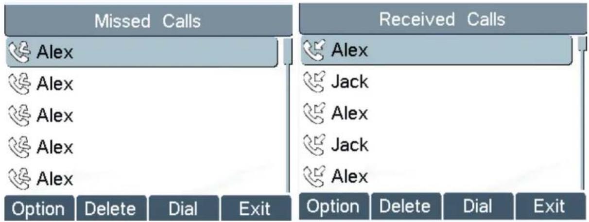 Planet VIP-2140PT - Call Logs - 5