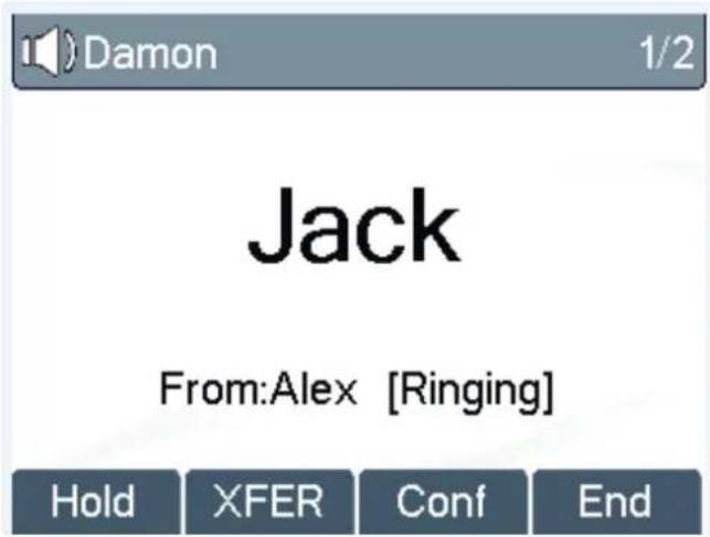 Damon 1/2 Jack From:Alex [Ringing] Hold XFER Conf End