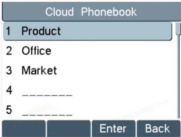 Cloud Phonebook 1 Product 2 Office 3 Market 4 ____ 5 ____ Enter Back