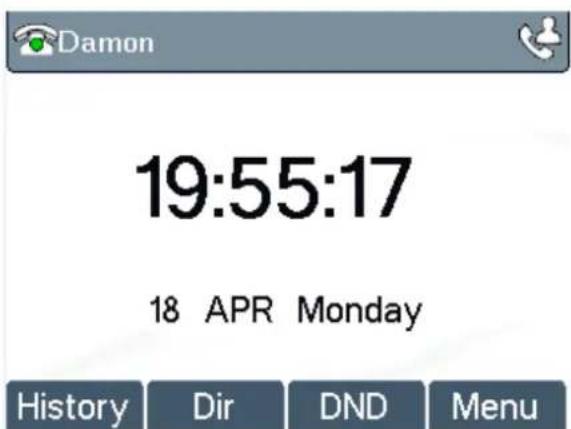 19:55:17 18 APR Monday History Dir DND Menu