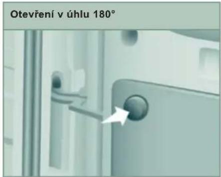 Otevření v úhlu 180°