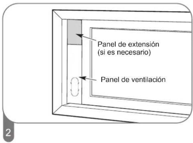 Panel de extensión (si es necesario) Panel de ventilación