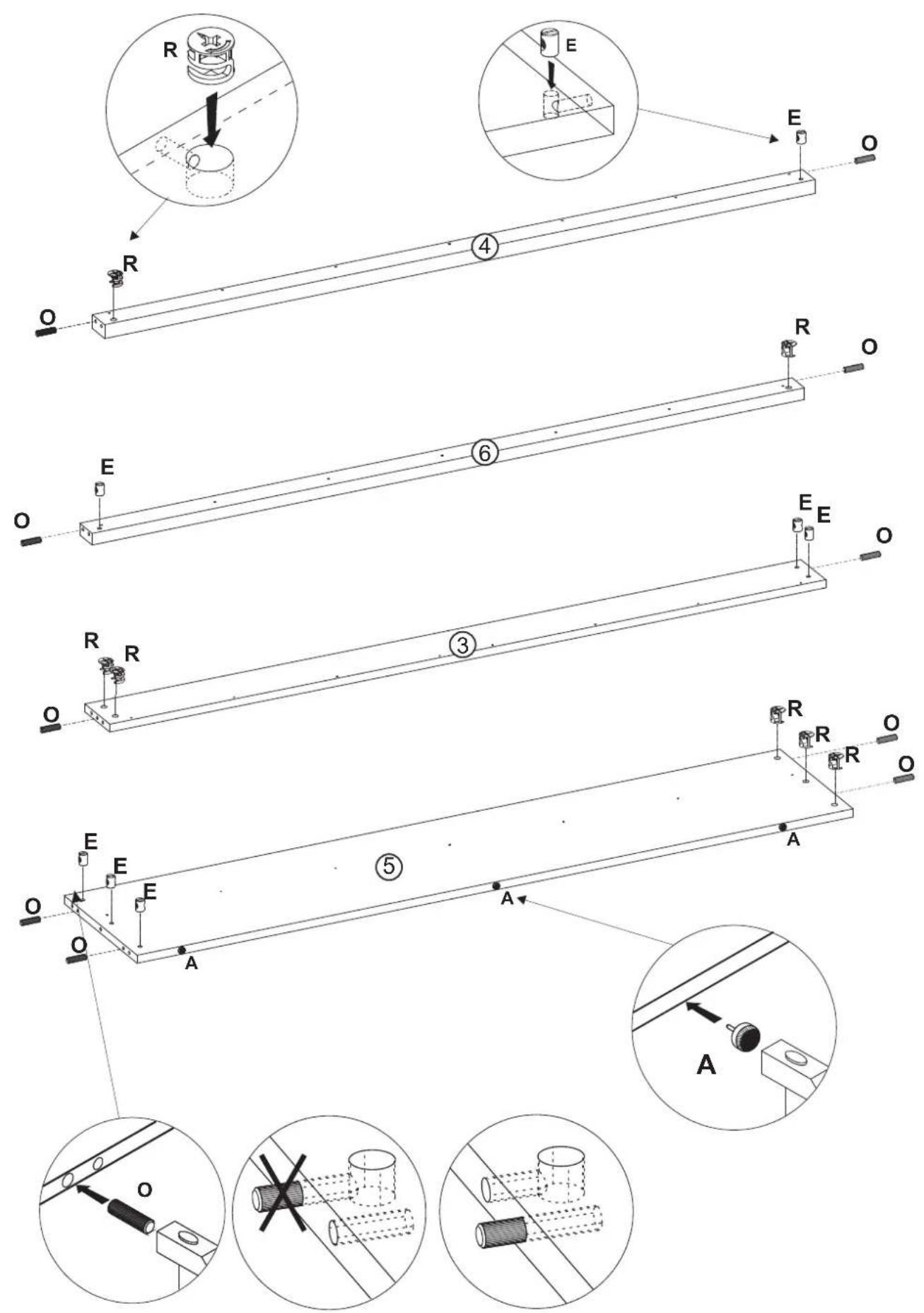 Technical diagram showing mechanical assembly with labeled components and cross-sectional views