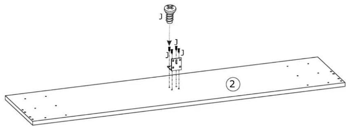 Technical line drawing of a mechanical assembly with a component and screw, no text or symbols present