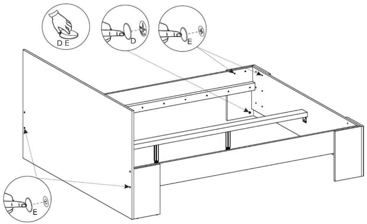 Technical diagram of a mechanical assembly with labeled components and directional arrows indicating assembly steps.