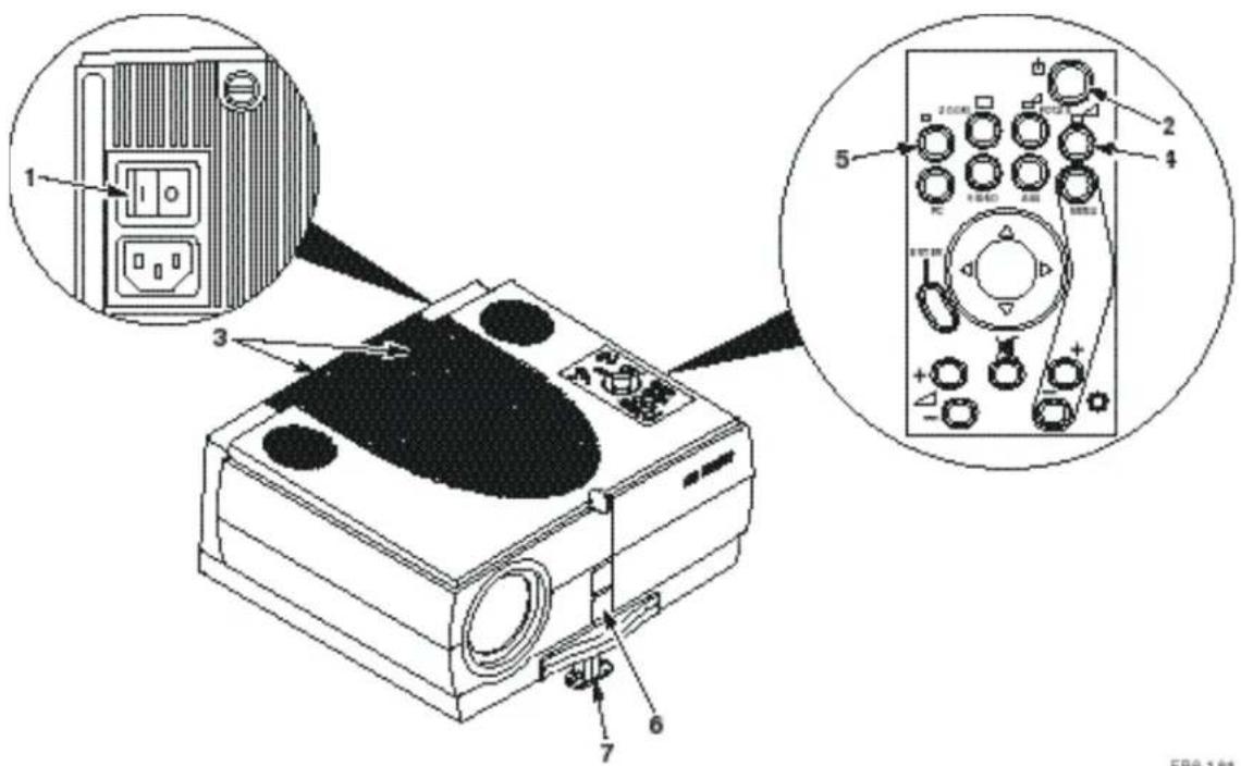 Technical diagram of a device with labeled components and zoomed-in views showing internal components and connections.