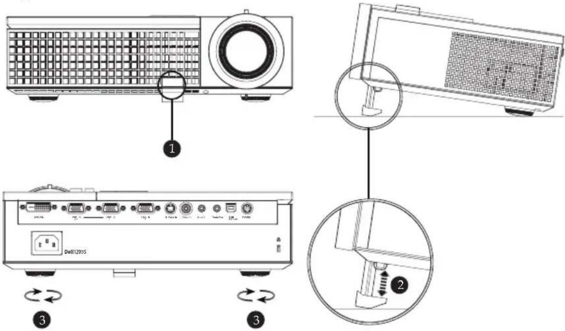 DELL 1209S - Snížení výšky projektoru - 1