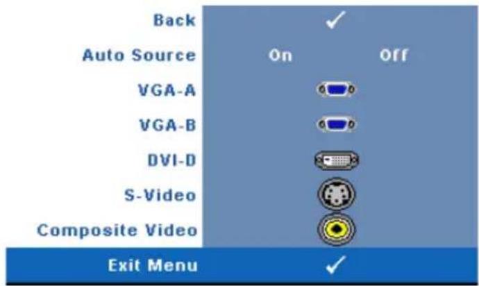 DELL 1209S - INPUT SELECT (VÝBĚR VSTUPU) - 1