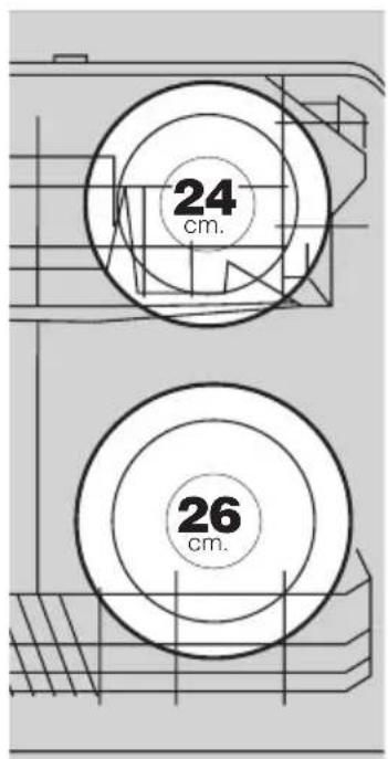 24 cm. 26 cm.