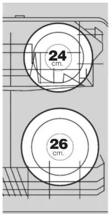 24 cm. 26 cm.