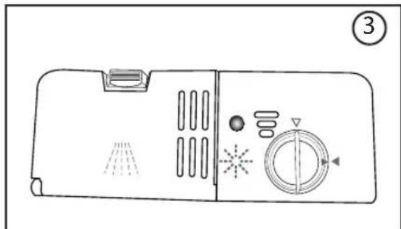 Diagram of a kitchen appliance with labeled parts including shower, fan, and control knob