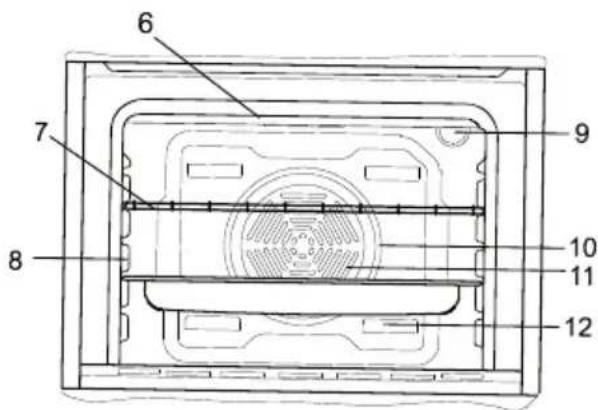 Technical diagram of a device interior with numbered components for identification