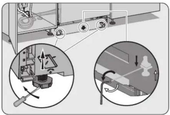 Technical diagram showing mechanical assembly with labeled components and directional arrows indicating motion or movement paths.