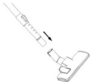 HYUNDAI VC 004 W - A teleszkópos szívócső és a tartozékok csatlakoztatása - 2