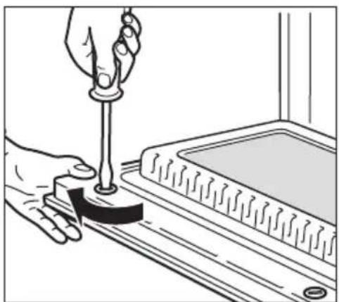 Illustration of a hand using a tool to apply material on a workbench (no text or symbols visible)