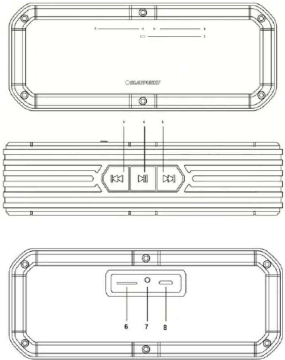 BLAUPUNKT BT12 Outdoor - Location of controls: - 1