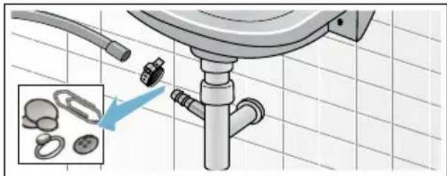 BOSCH WAT24460BY - Маркучът за мръсна вода на сифона е запушен - 1