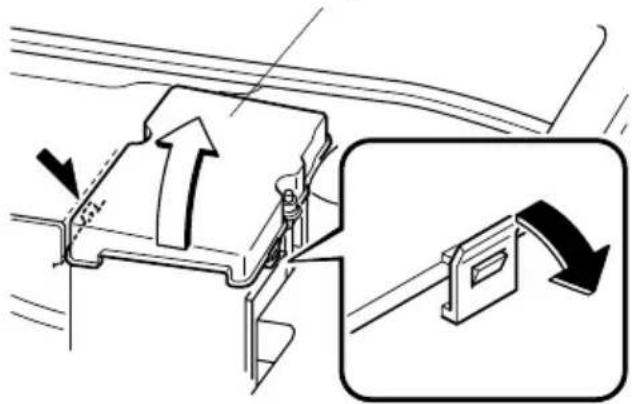 Technical diagram showing mechanical assembly with directional arrows and component details
