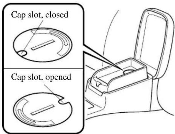 Cap slot, closed Cap slot, opened