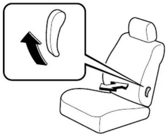 Diagram showing car seatbelting with directional arrows and a magnified view of the seatbelt.