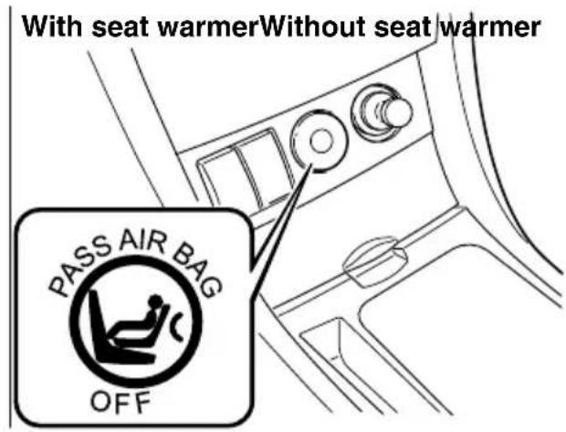 With seat warmer Without seat warmer PASS AIR BAG OFF