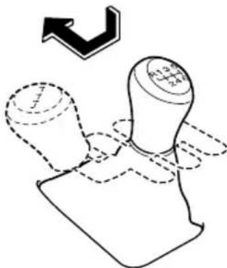 Technical diagram showing a mechanical component with dashed lines indicating internal features and an arrow symbolizing motion or assembly.