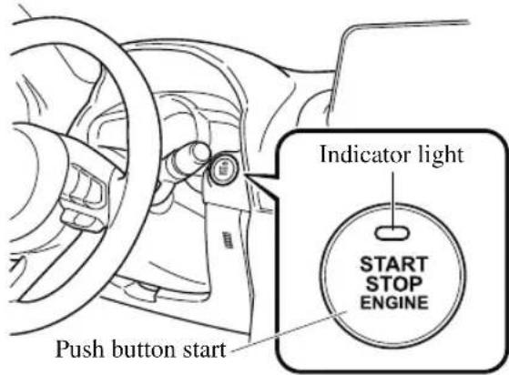 Push button start Indicator light START STOP ENGINE