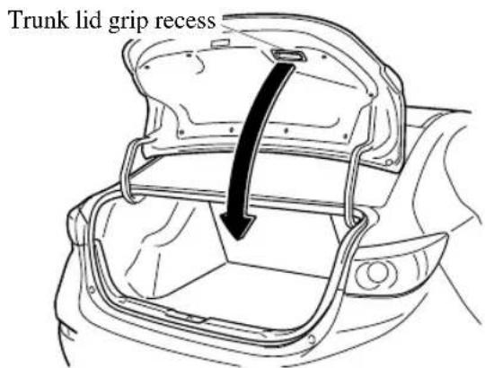 Trunk lid grip recess
