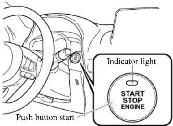 Push button start Indicator light START STOP ENGINE