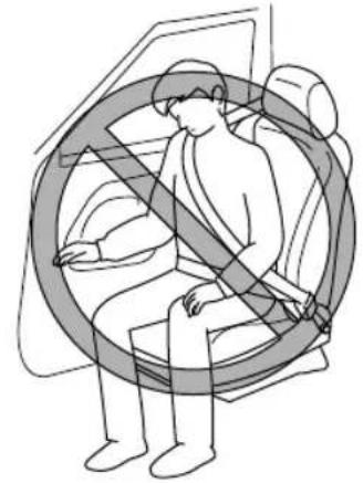 MAZDA 3 Hatchback (2018) - Do not allow an occupant in the front passenger's seat to sit with a posture which makes it difficult for the front passenger occupant classification sensor to detect the occupant correctly: - 1