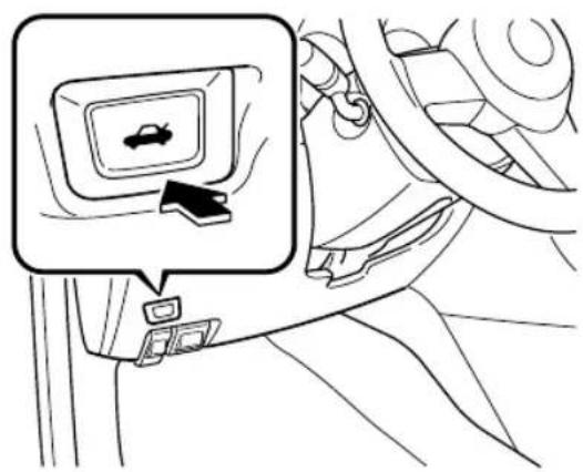 Diagram showing car seatbelt switch with directional arrow and control buttons, likely for navigation or steering instruction.