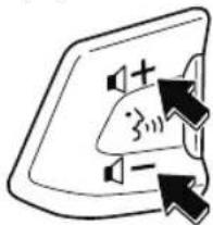 Diagram showing speaker icons with directional arrows, including a plus sign and a 3x3 sound symbol