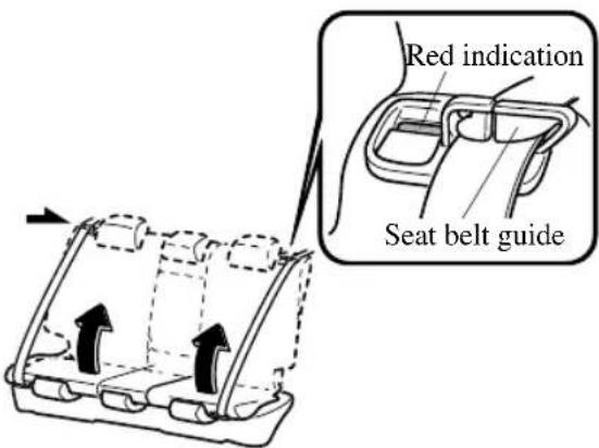 Red indication Seat belt guide