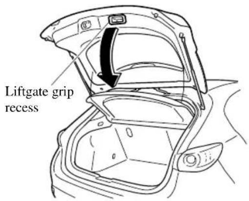 Liftgate grip recess