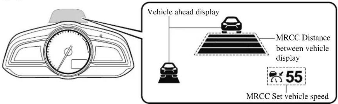 Vehicle ahead display MRCC Distance between vehicle display 55 MRCC Set vehicle speed