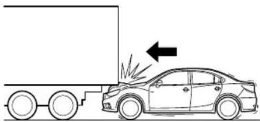 MAZDA 3 Hatchback (2018) - Limitations to front/near front collision detection: - 3