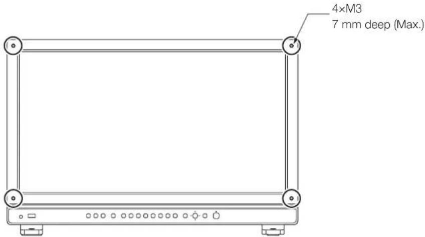 4×M3 7 mm deep (Max.)