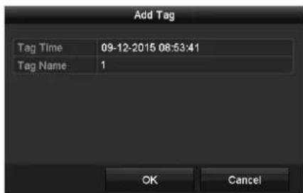 Add Tag Tag Time 09-12-2015 08:53:41 Tag Name 1 OK Cancel